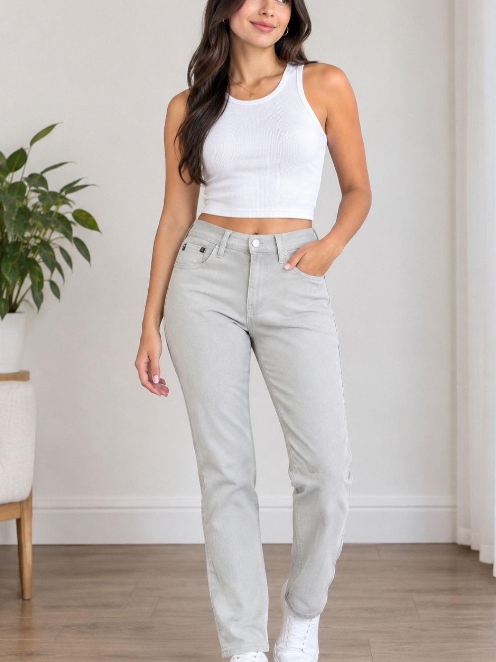 Ag Adriano Goldschmied Straight Leg Jeans — Light Gray